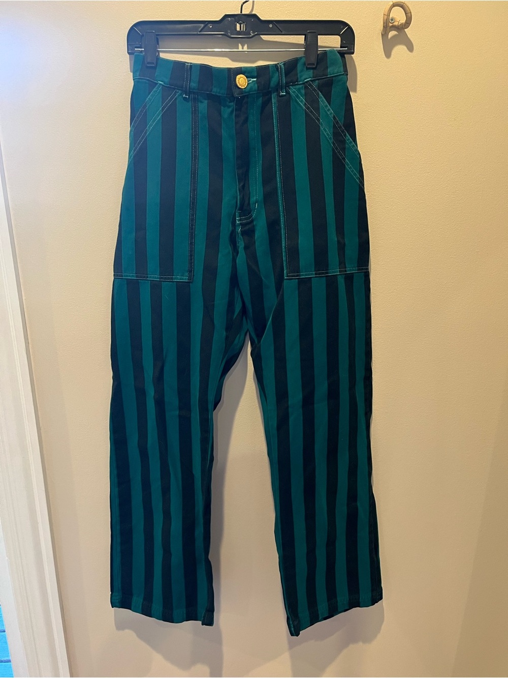 Big Bud Press Teal & Black Striped Work Pants - Picture 2 of 6